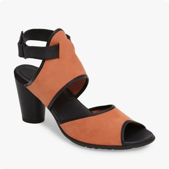 Arche Womens Leiga Heeled Slingback Sandal Coral Peach Size 38 - Picture 1 of 8